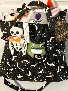 Torrid Denim Bat Big Tote Zip Top Goth Halloween Bag NEW - Bag Only